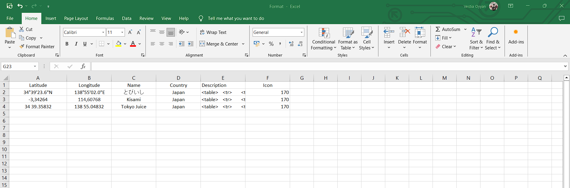 Format Excel